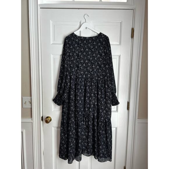 NWT Madewell Enchanted Floral Georgette V-Neck Midi Dress Size 1X, 2X - Picture 9 of 11